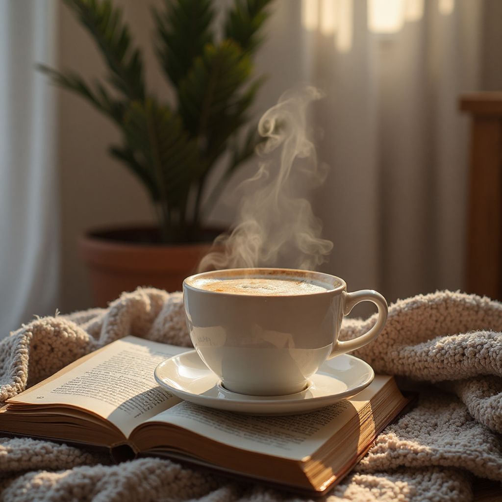 Morning coffee and reading